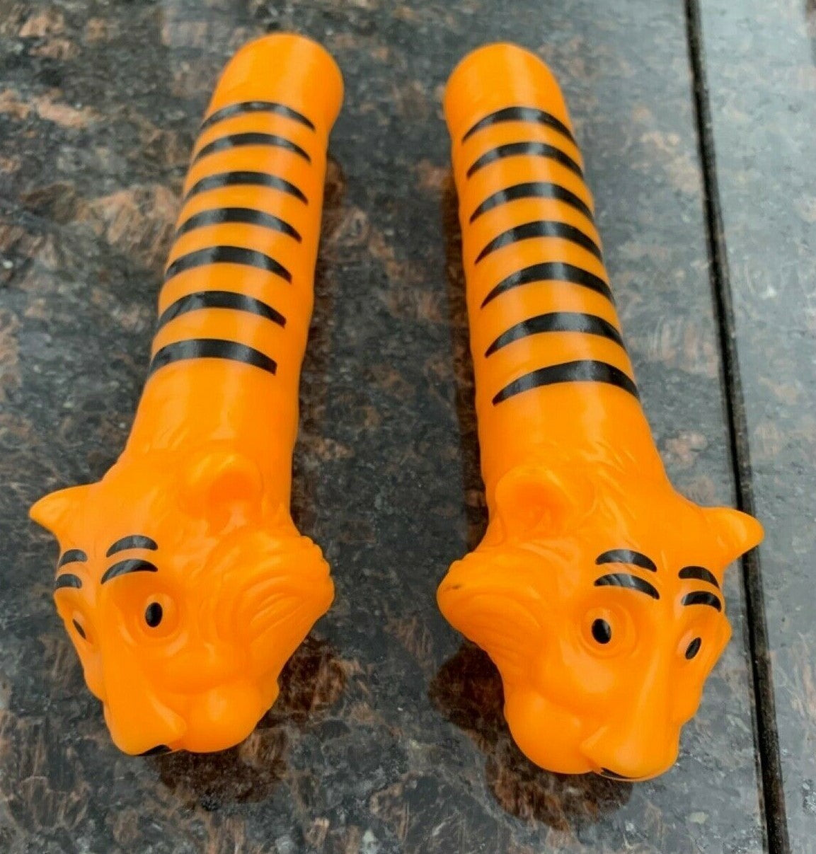 Vintage Orange Esso Tiger Bicycle Handlebar Grips Pair - Classic Cycling Accessory
