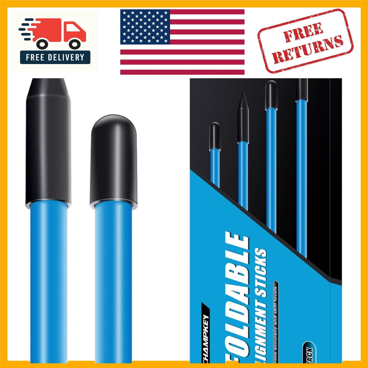 Golf Alignment Sticks Set - Improve Swing Accuracy & Posture Training Aids