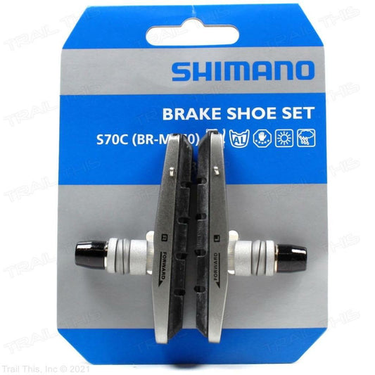 Shimano V-Brake Shoe Set for Mountain Bicycles - Silver Cartridge