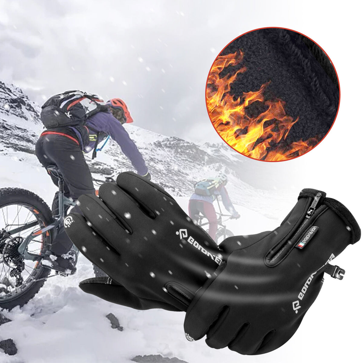 Winter Waterproof Touch Screen Gloves for Men Women - Windproof Warm Mittens
