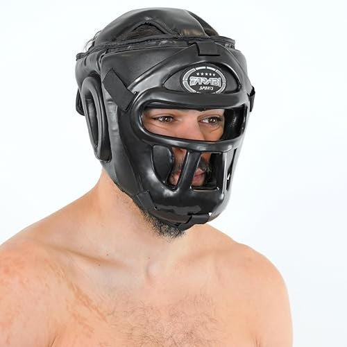 Boxing Headgear for MMA Kickboxing Training with Removable Front Bar