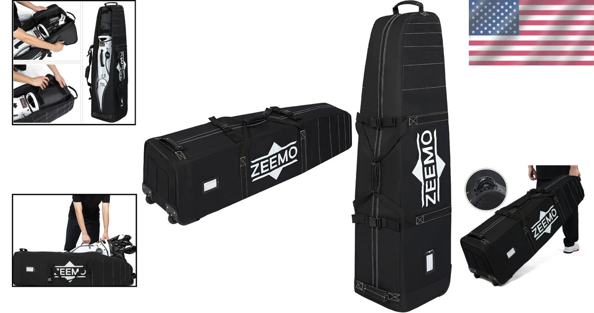 Golf Travel Bag with Wheels Waterproof Luggage Lock & Club Cover