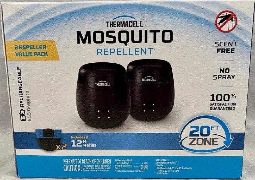 Rechargeable Mosquito Repellent Device with 12-Hour Refills - Outdoor Protection