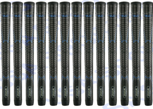 Golf Grip Set of 5-9 Winn DRI-TAC 2.0 Midsize Jet Black Golf Club Grips