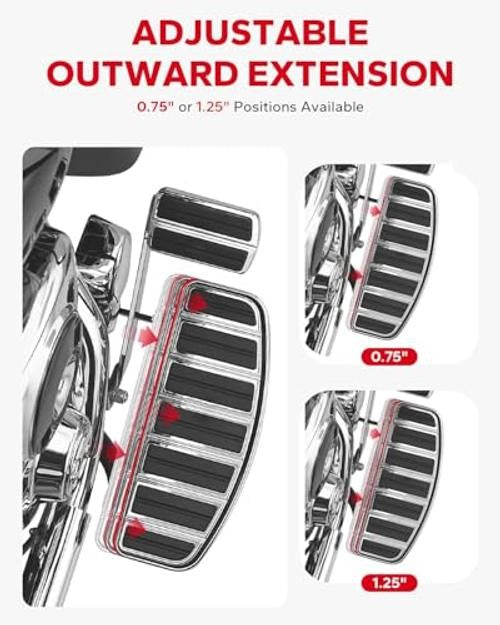 Harley Davidson Driver Floorboard Extensions - 0.75 & 1.25 Inch Spacer Kit