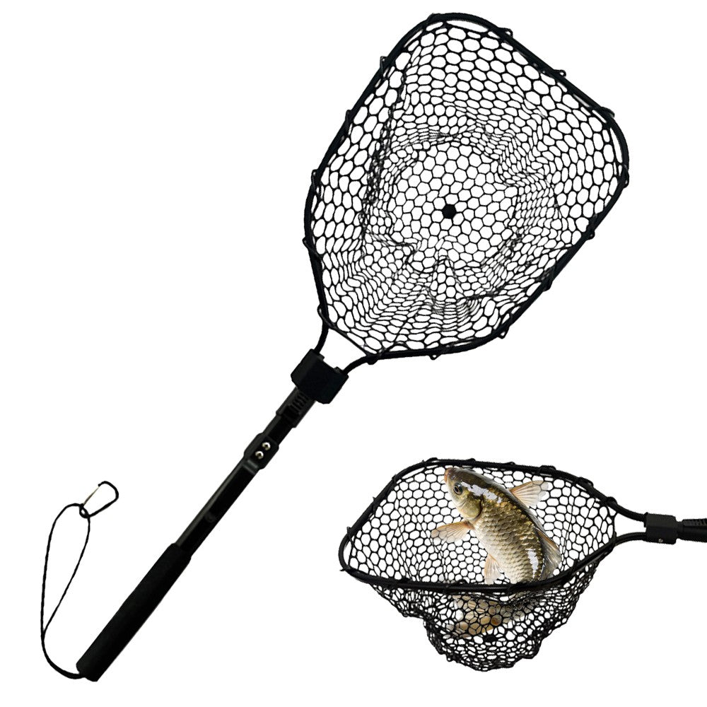 Fly Fishing Landing Net with Soft Rubber Mesh – Lightweight, Collapsible, Durable