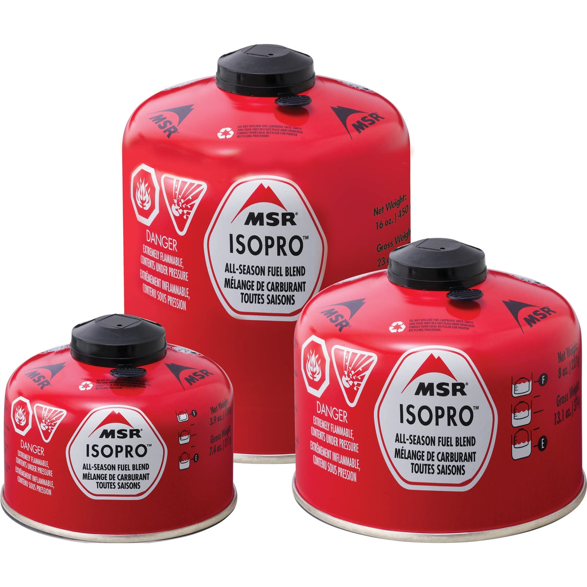 MSR IsoPro Fuel Canister 16oz for Backpacking & Camping Stoves