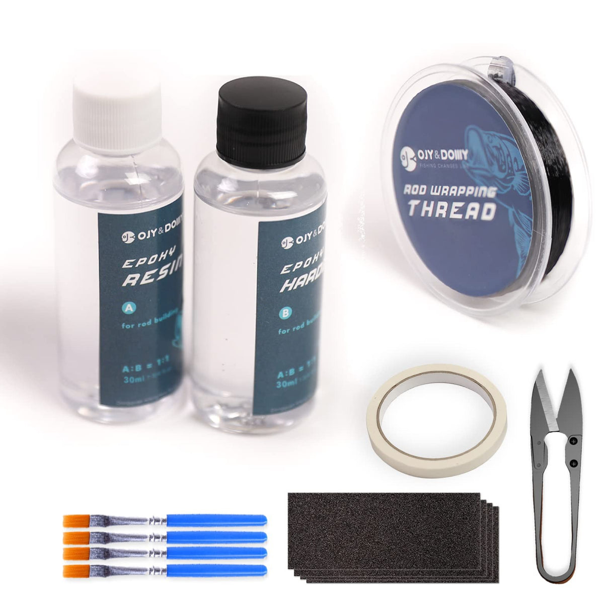 Fishing Rod Repair Kit with Epoxy Glue & Wrapping Thread - DIY Fix Tool Set