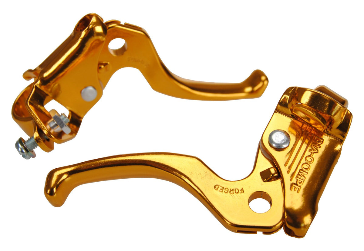 BMX Bicycle Brake Levers - Vintage Classic Gold Alloy Pair