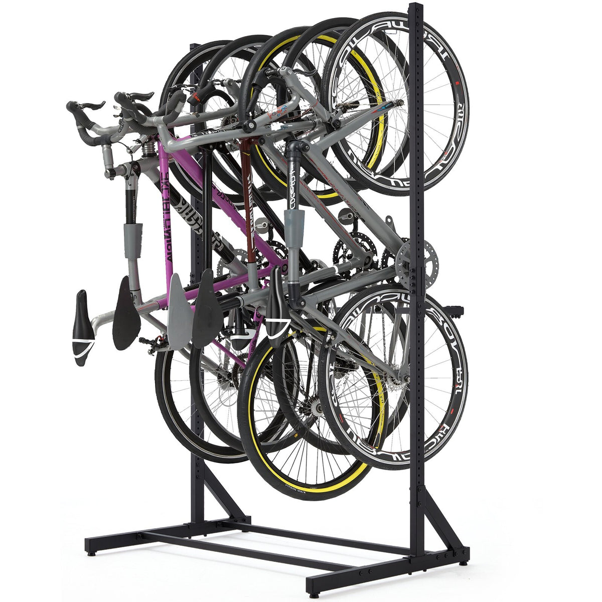 Freestanding Bike Storage Rack 300 lbs Capacity for 5 Bikes - Black
