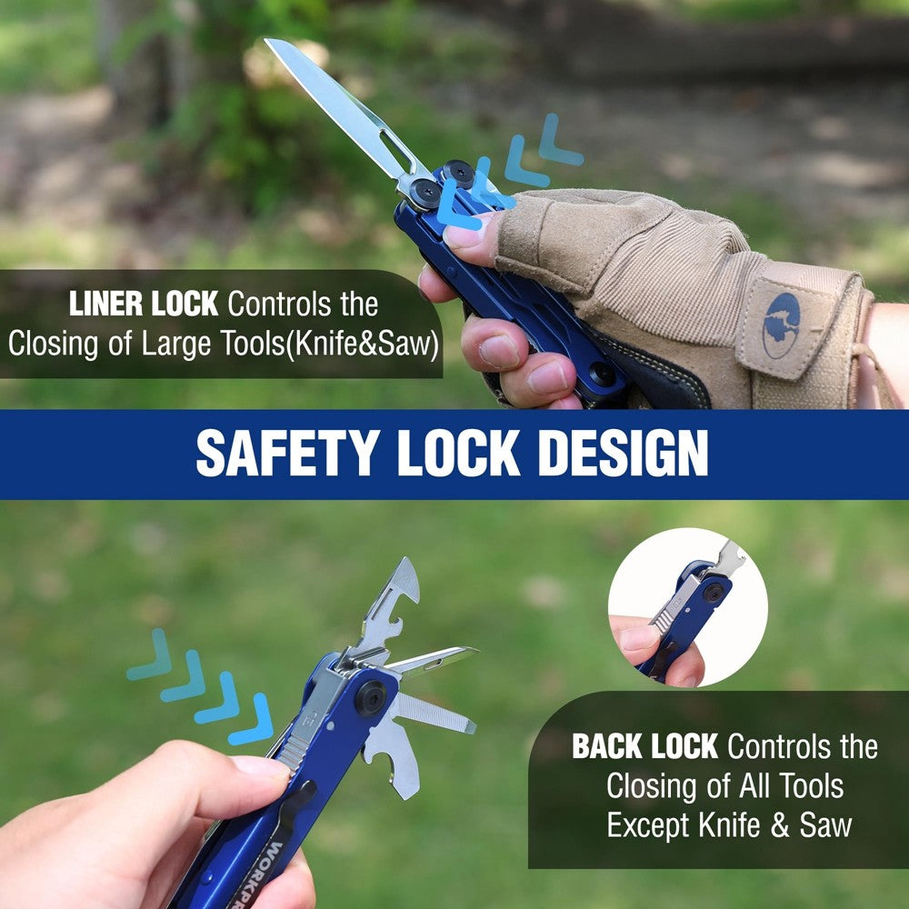 24-in-1 Multitool Pliers with Sheath - Folding Stainless Steel Pocket Tool