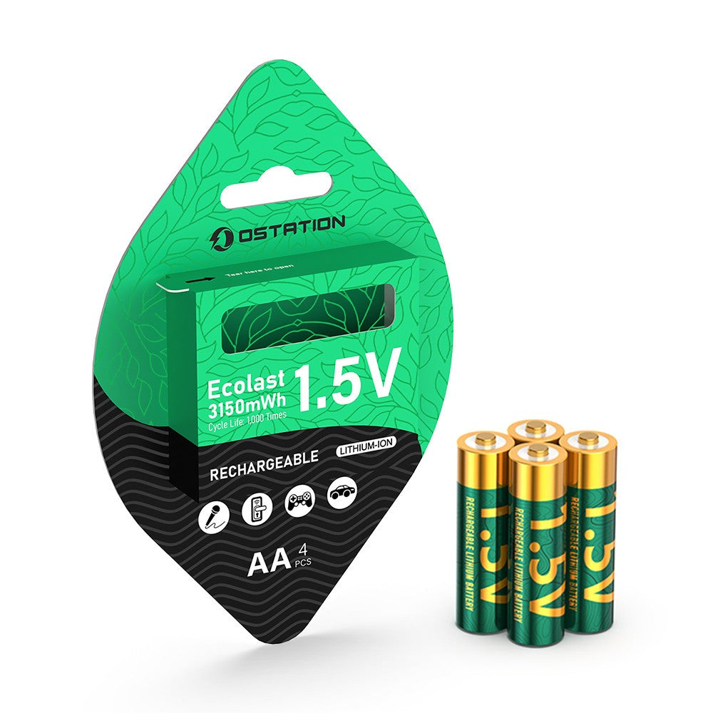 Rechargeable AA Lithium-ion Battery 2100mAh 1.5V Pack of 4
