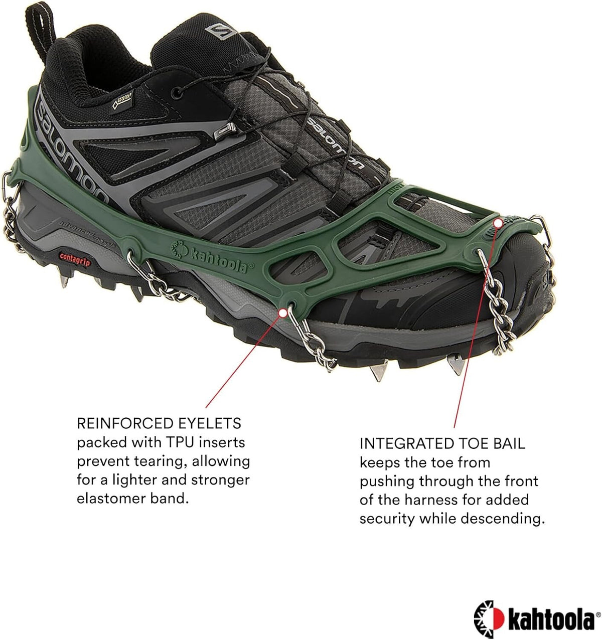 Traction Crampons for Snow and Ice - Medium, Green