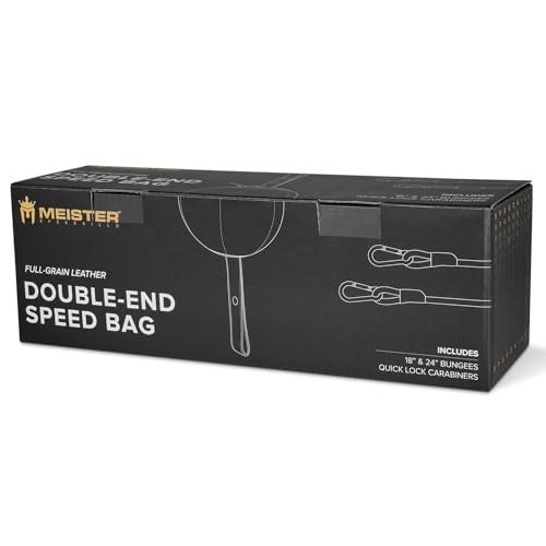 Double-End Leather Speed Bag Kit with Latex Bladder for Boxing Training