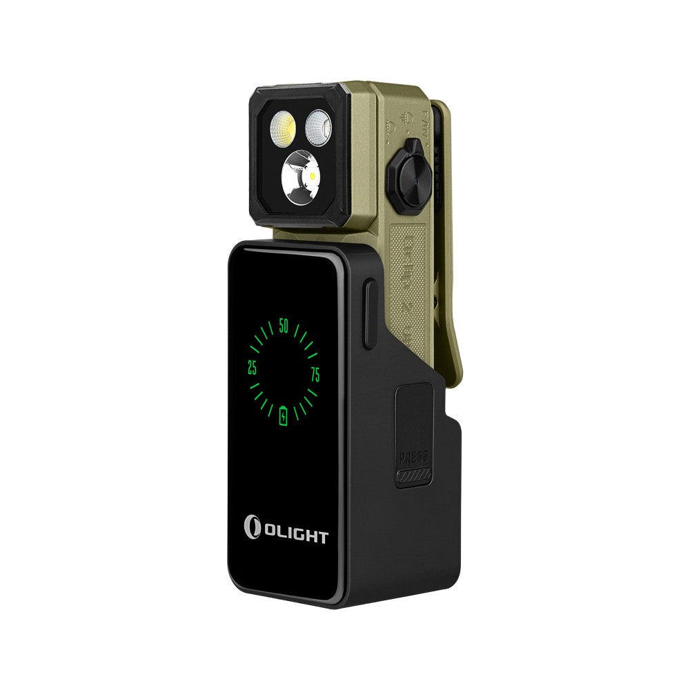 Olight Oclip 2 Ultra Premium Olive Green Clip Light with UV Flood Red Spot 580 Lumens