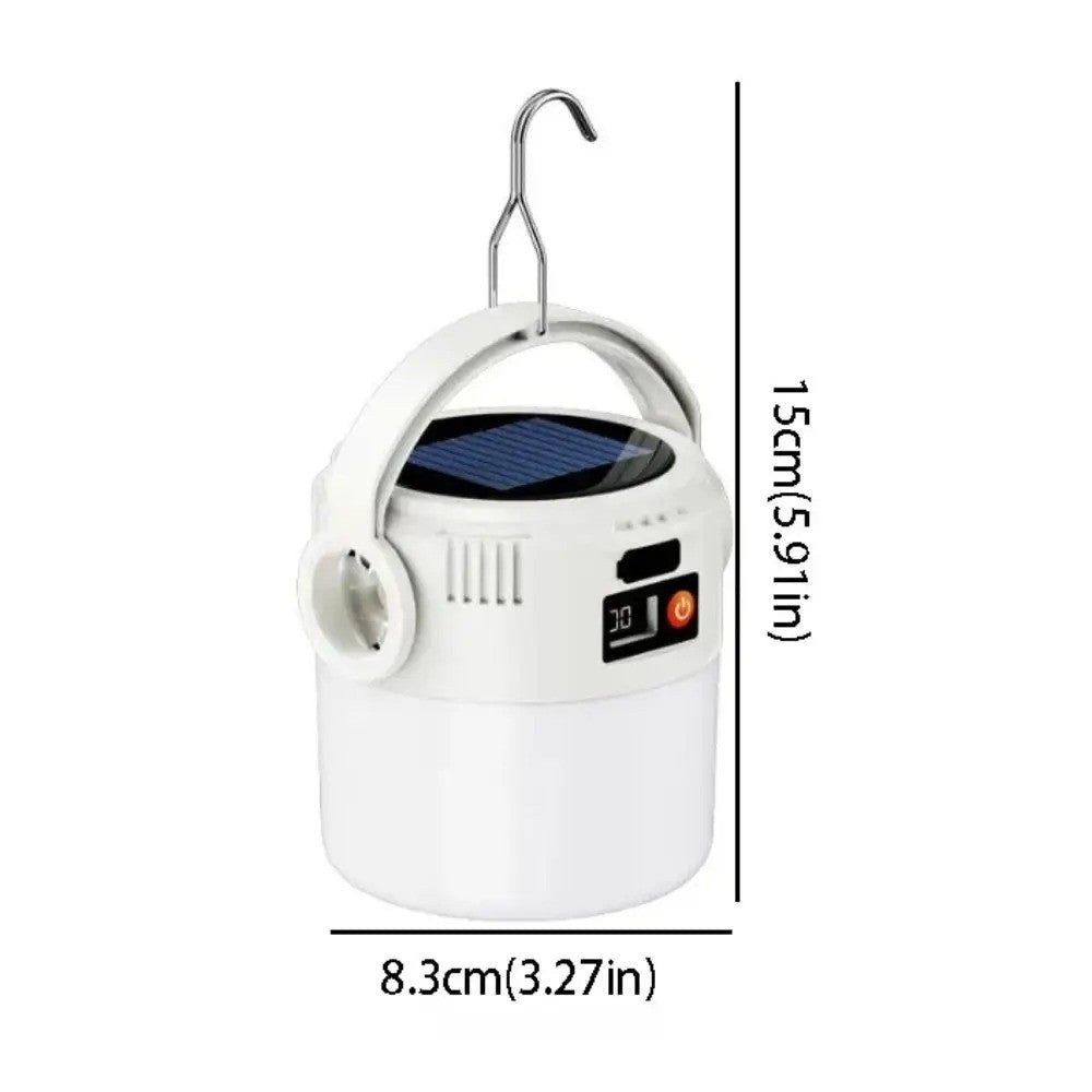 Rechargeable LED Camping Lantern with Solar & USB Power Dual Mode