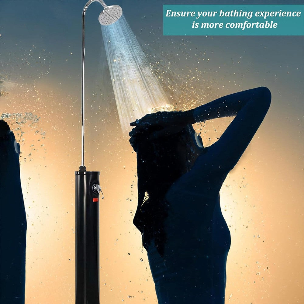 7FT Solar-Powered Outdoor Shower with Adjustable Head and Foot Tap