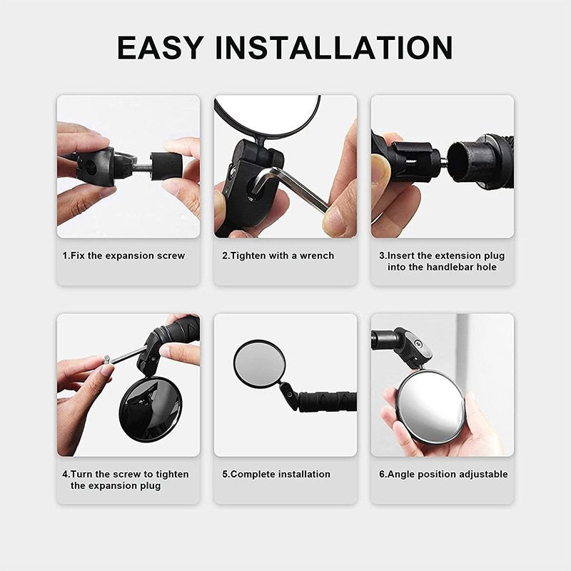 Bike Mirror Set 2pcs Bar End Bicycle Rear View Mirrors for Handlebar Cycling