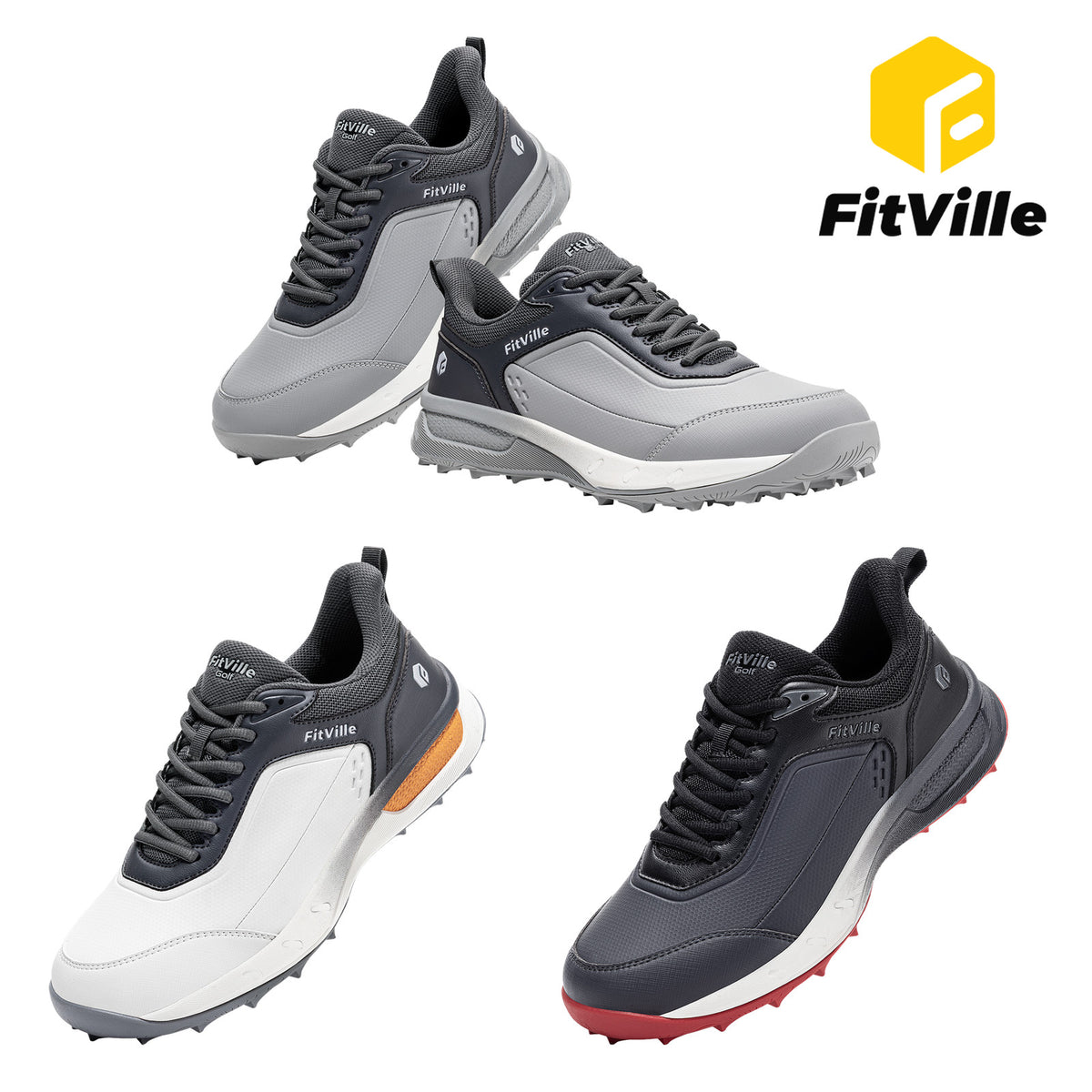 Men's Spikeless Golf Shoes Waterproof Breathable Athletic Sneakers