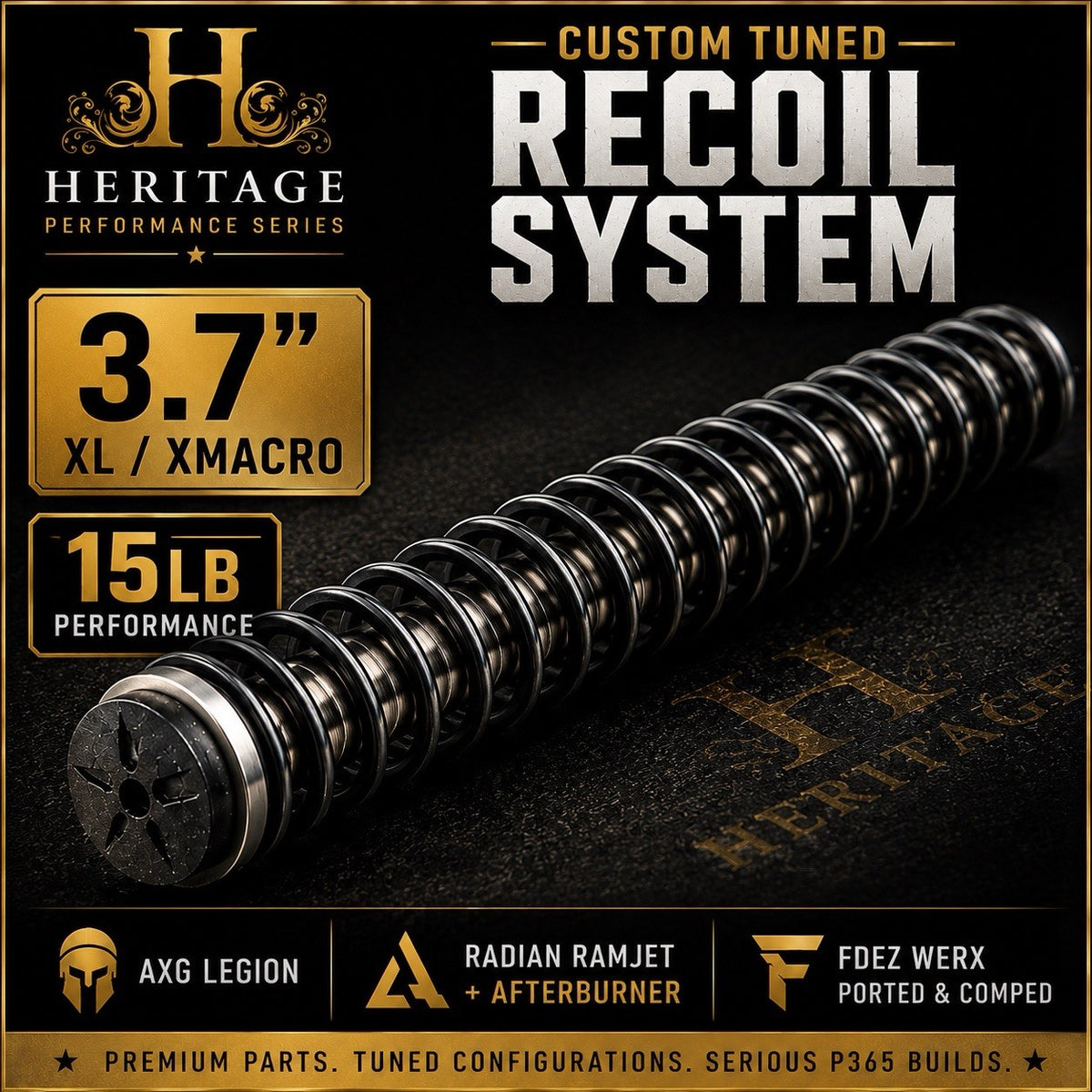 Custom Tuned Recoil System for SIG P365 XL & XMacro Compensated Builds - 15LB