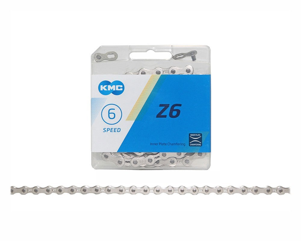 6-Speed Bicycle Chain 1/2 x 3/32 116 Links Chrome Replacement for Bikes