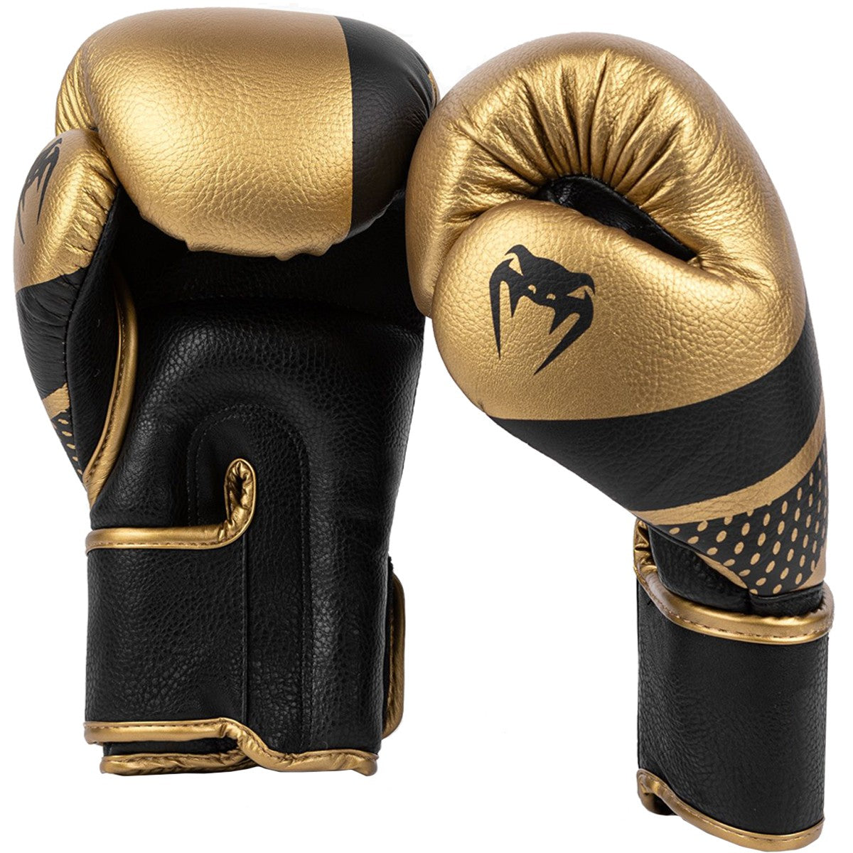 Boxing Gloves with Hook and Loop Closure - Gold and Black, 10oz-14oz