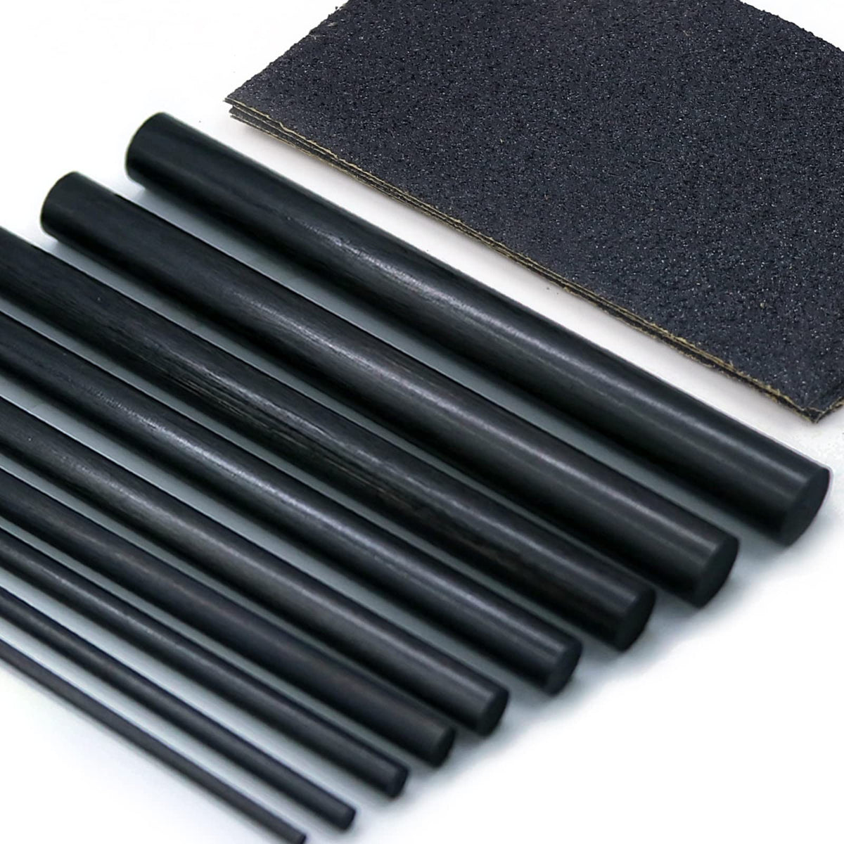 Fishing Rod Repair Kit 10Pcs Carbon Fiber Blanks for Rod Building & Repair