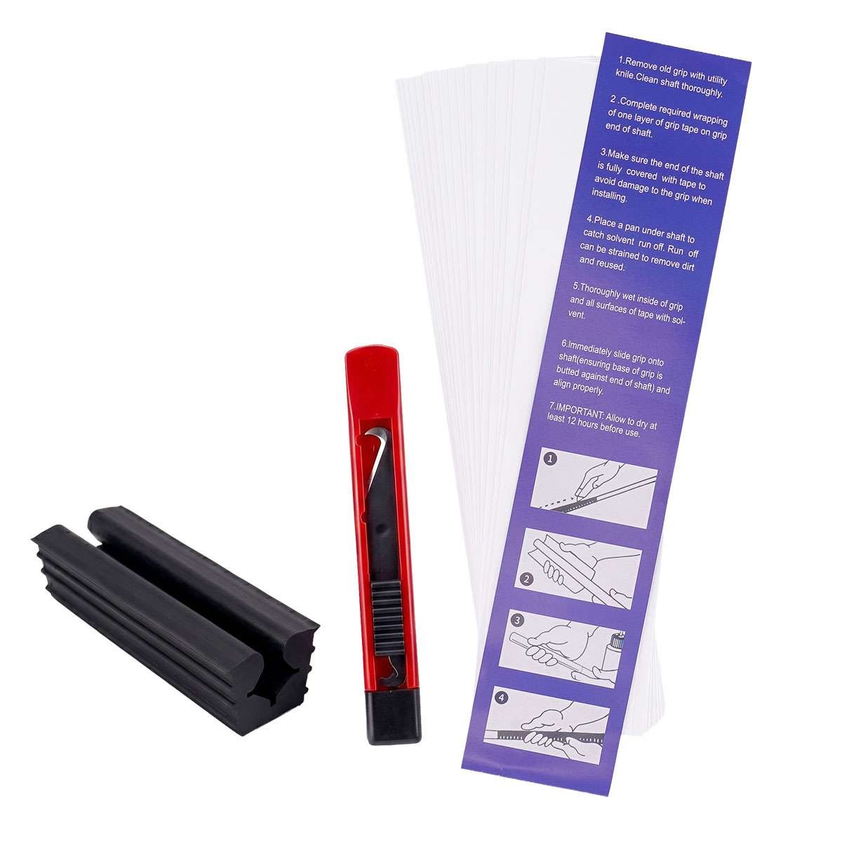 Golf Club Grip Kit with Double-Sided Tape and Removal Tools