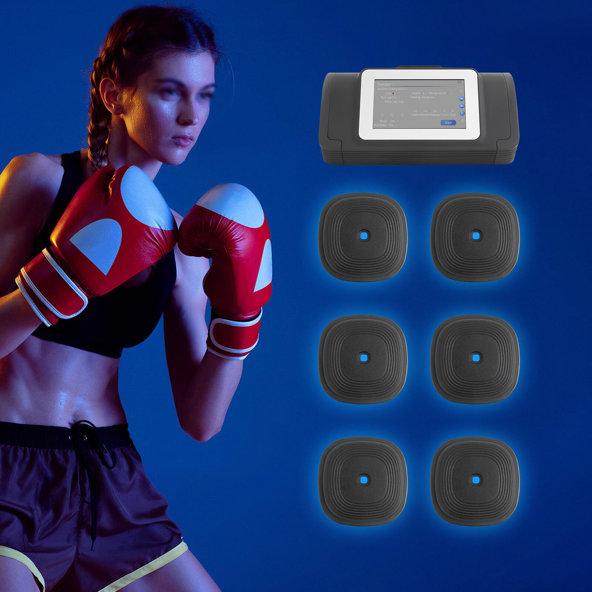 Bluetooth Boxing Punching Machine with 6 Targets and Music Training