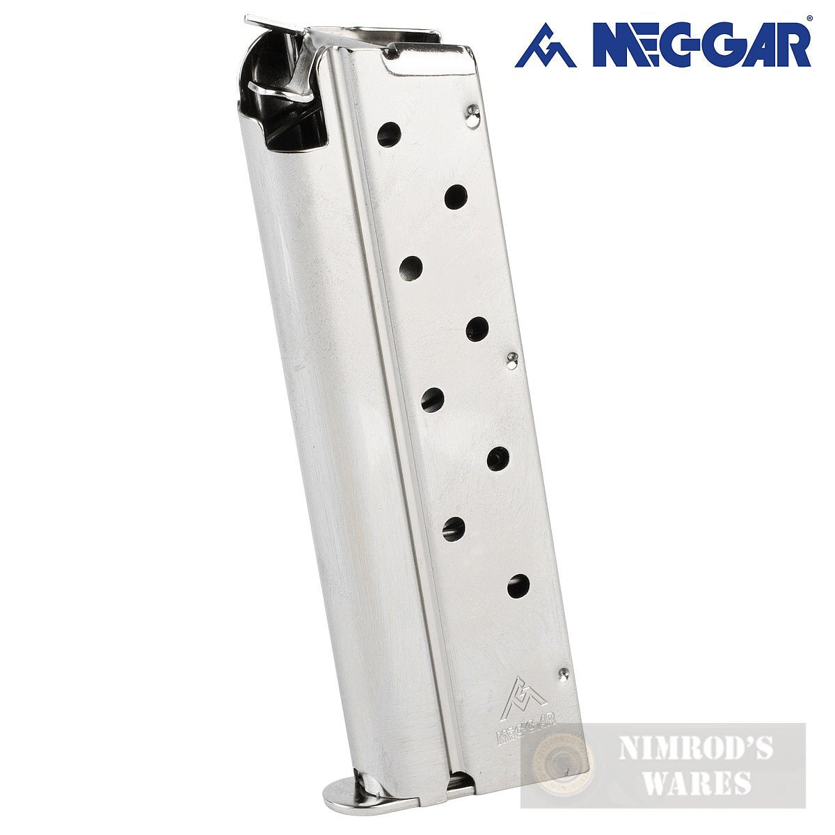 Mec-Gar 1911 Full-Size 9mm Magazine Nickel 9-Round - Fast Shipping