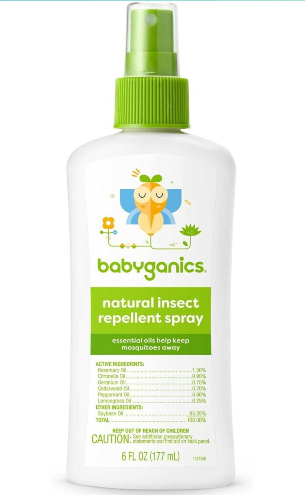 Babyganics Mosquito Repellent Spray with Plant & Essential Oils 6oz 2-Pack