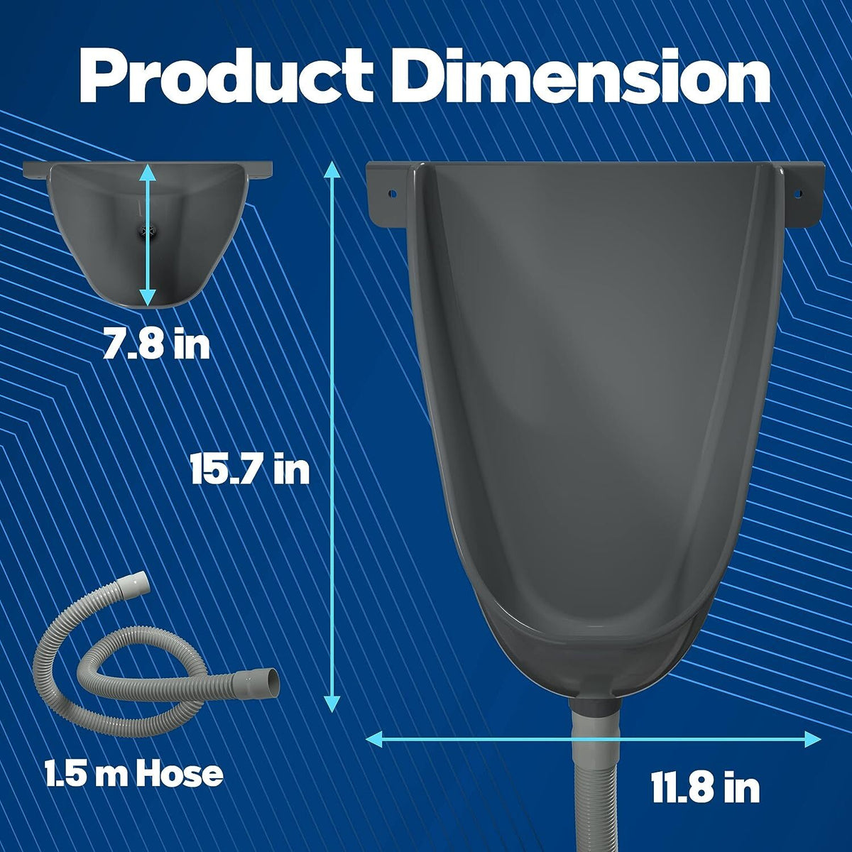 Waterless Outdoor Urinal with Hose Diverter for Men Bathroom Use
