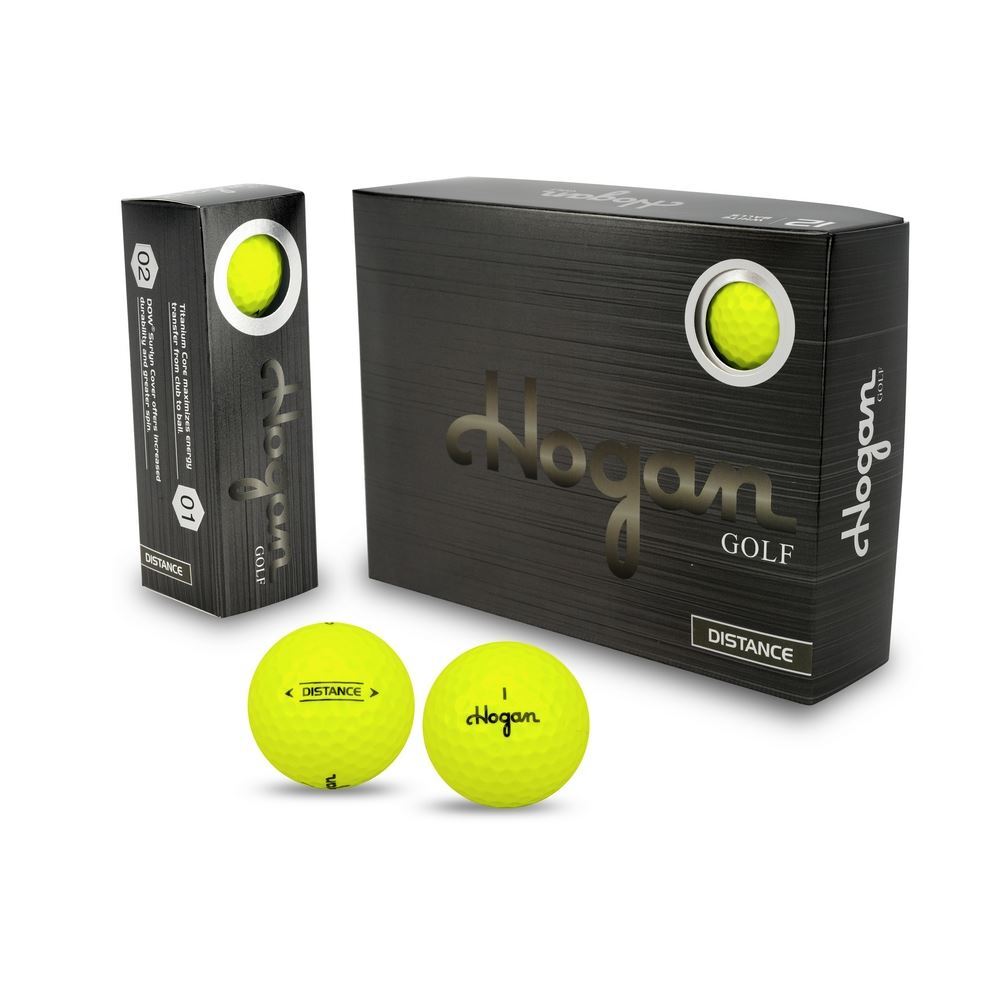 HOGAN Distance 2-Piece Golf Balls 12 Pack for Improved Distance and Forgiveness