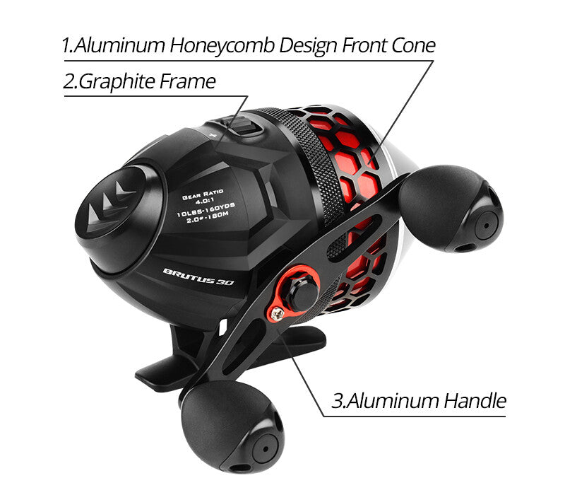 High Speed Spincast Fishing Reel with 10 LB Monofilament Line - Durable and Smooth