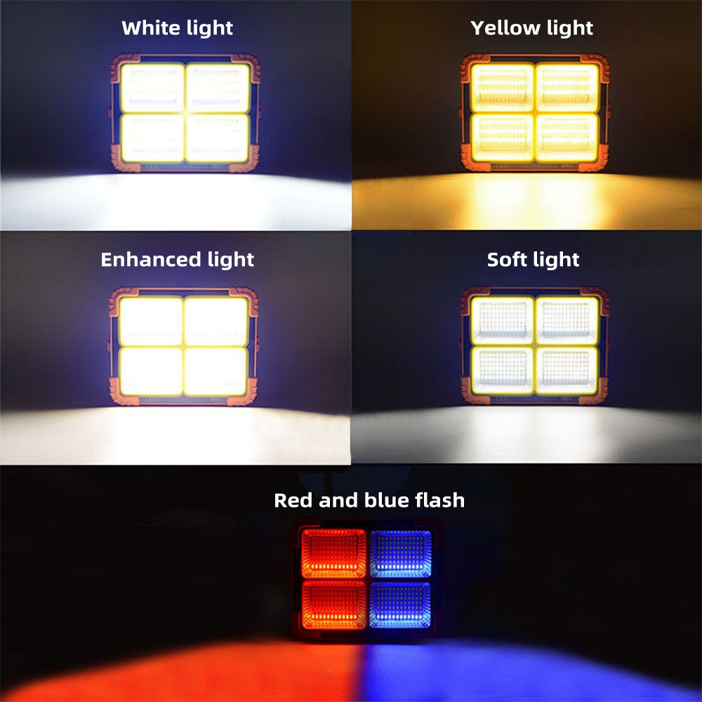 Rechargeable LED Camping Flood Light with Solar & USB Power Bank