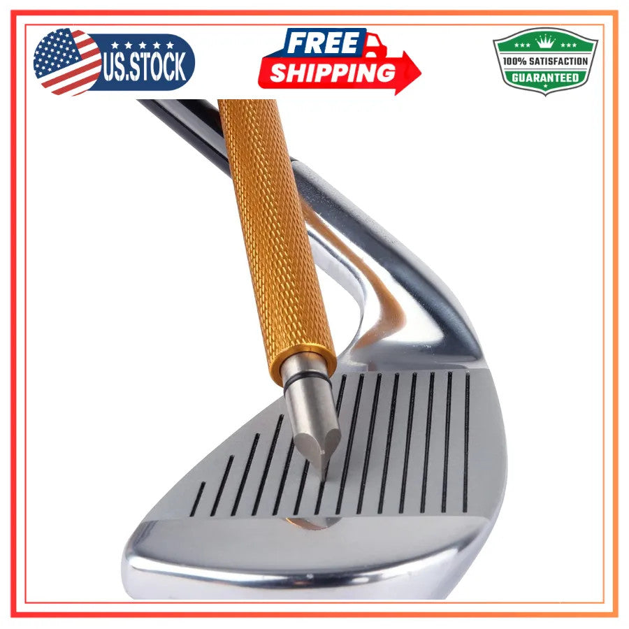 Golf Club Groove Sharpener Tool for U and V Grooves - Durable Metal Cleaner