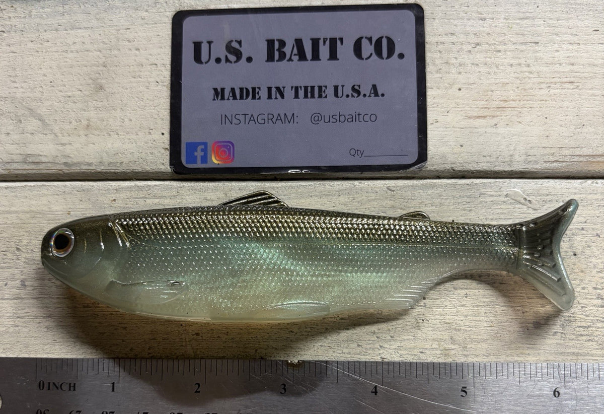 6-Inch Weedless Swimbait - Green Gizzard Shad Fishing Lure Lot