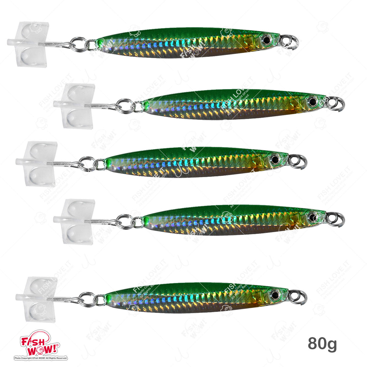 5pcs Vertical Jig with Mustad Hooks - Saltwater & Freshwater Fishing Lures