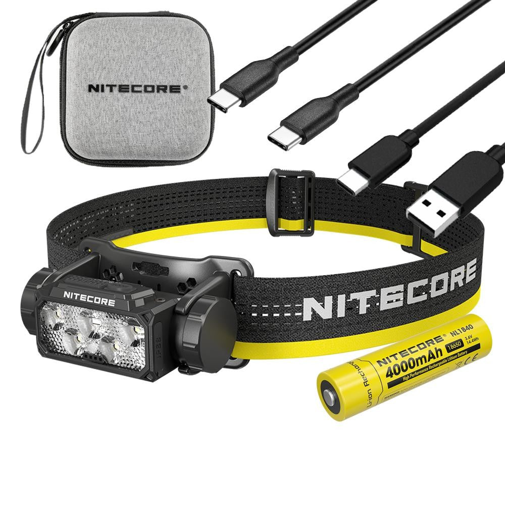Rechargeable Headlamp 1600 Lumens with Storage Case, Battery & USB-C Cable