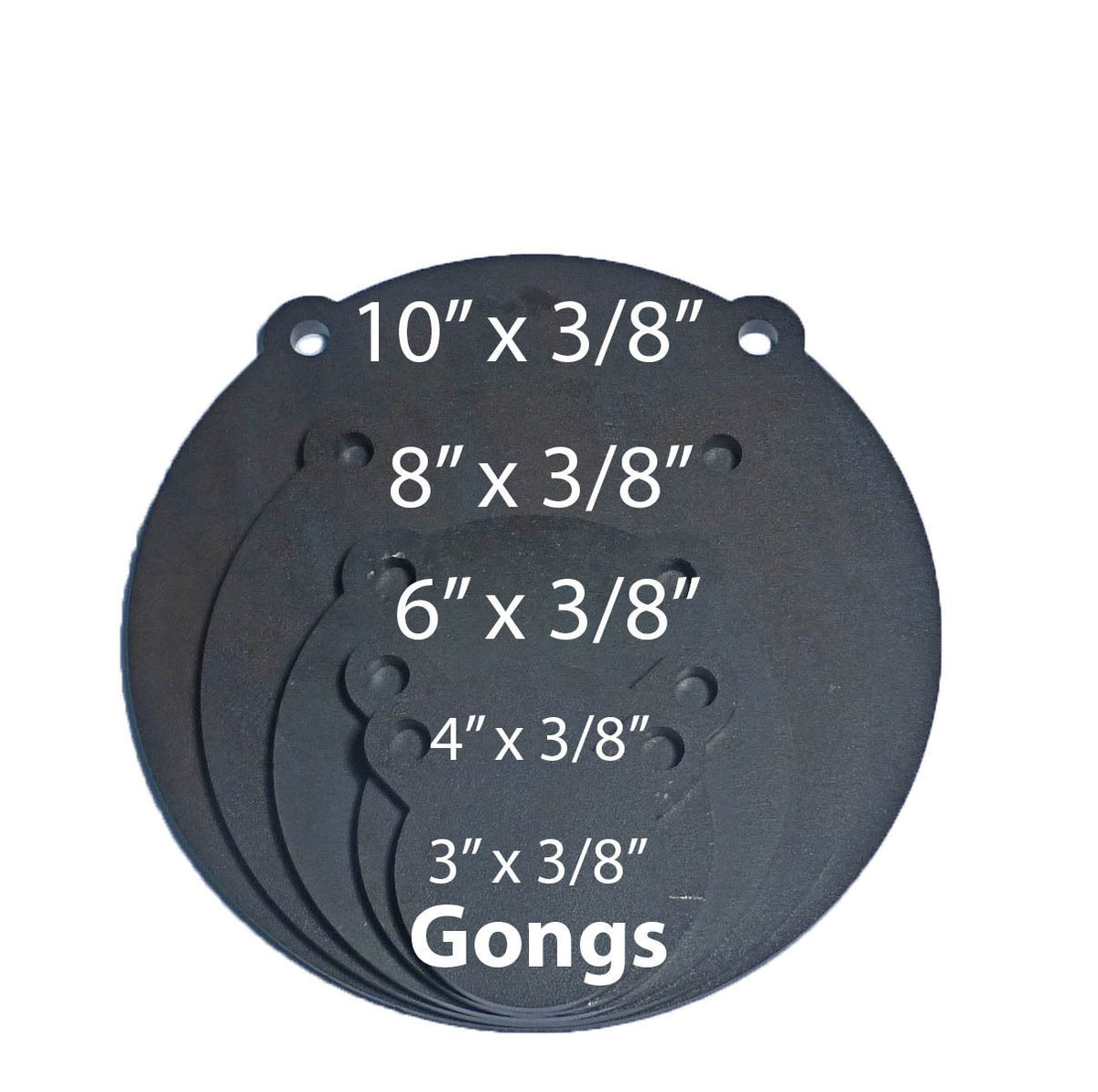 AR500 Steel Shooting Targets Set of 5 - Laser Cut Gong Targets for Range Use