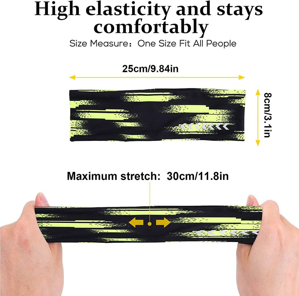 Reflective Sport Headband Moisture Wicking Hair Band for Running Cycling Yoga