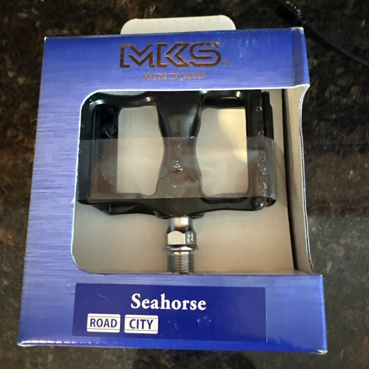 MKS Seahorse 9/16 Black Bicycle Pedals Set - Road Bike Upgrade
