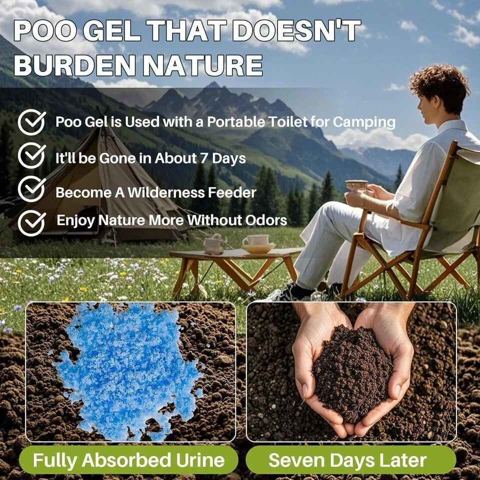 Camping Portable Toilet Poo Gel Packs - Lemon Scent, 26 Pack