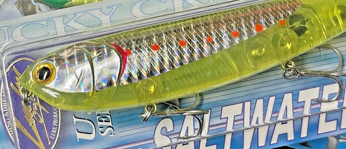 Saltwater Fishing Lure 128 Topwater Bait for Inshore Species - Ghost Yellow Sardine