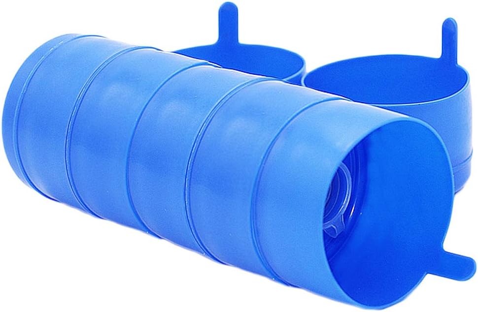 Reusable Water Bottle Caps - 30 Pack Non-Spill Snap-On 55mm Fits 3 & 5 Gallon Jugs
