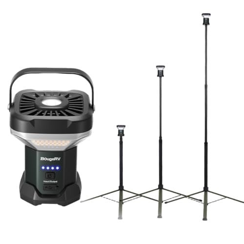 Rechargeable 8000mAh LED Camping Tent Light with 7.55ft Telescoping Pole