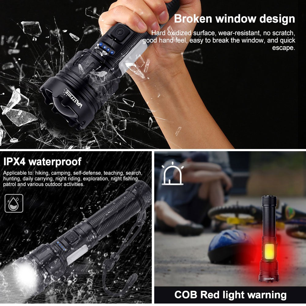 Multicolor LED Flashlight 4 in 1 Rechargeable Hunting & Camping Light