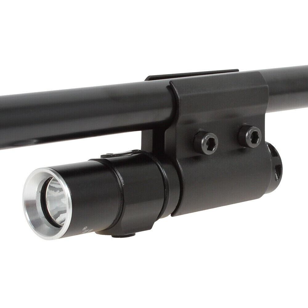Tactical Gun Barrel Mount for Flashlights and Lasers – Black Aluminum Clamp