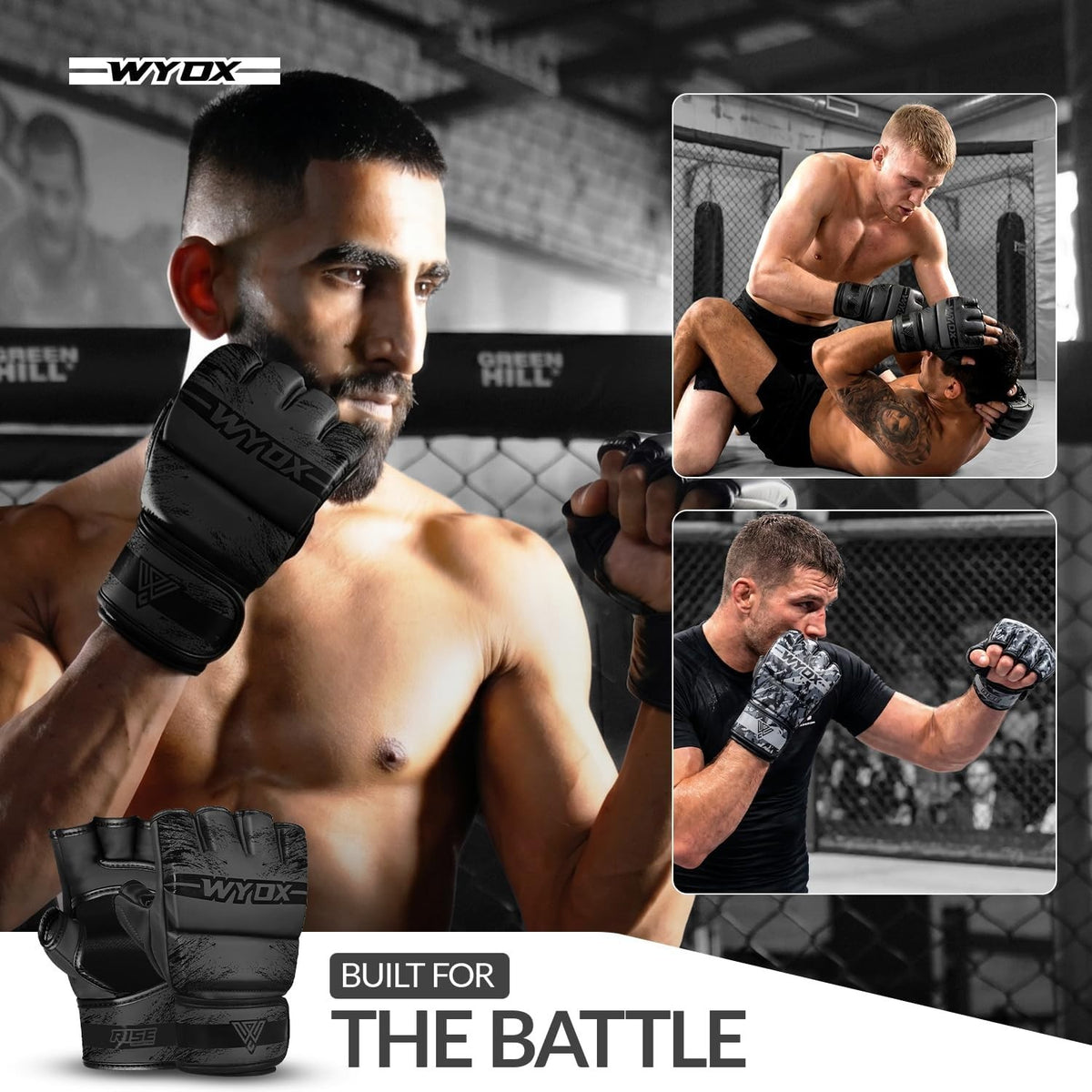 Padded MMA Sparring Gloves for Men Women Open Palm Kickboxing Muay Thai
