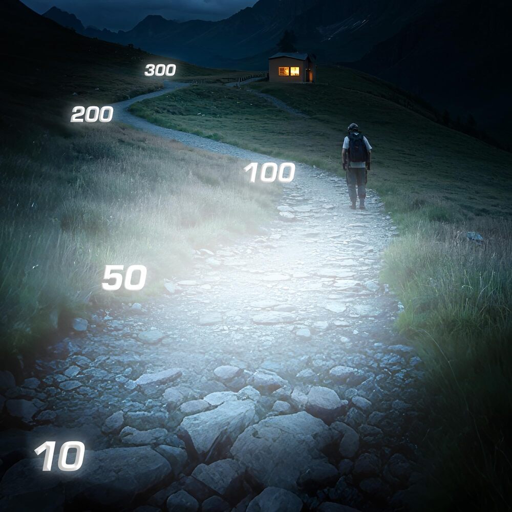 Rechargeable LED Headlamp with 5 Modes, 120° Adjustable Light, USB-C